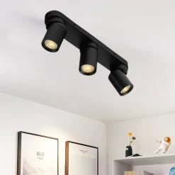 Selezionato da Mazzolaluce Plafoniera per cucina nera con faretti orientabili moderna 3 luci