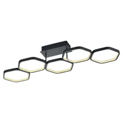 Selezionato da Mazzolaluce Plafoniera led 24w 3000k esagoni antracite per soggiorno