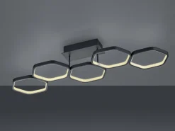 Selezionato da Mazzolaluce Plafoniera led 24w 3000k esagoni antracite per soggiorno