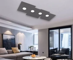Top Light Plafoniera moderna antrancite plate per soggiorno