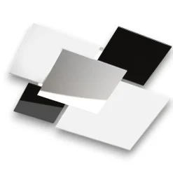 Top Light Plafoniera shadow cromo moderna bianco nero rettangolare